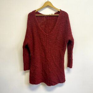 Anthropologie Moth V Neck Alpaca Wool Blend Knit Sweater